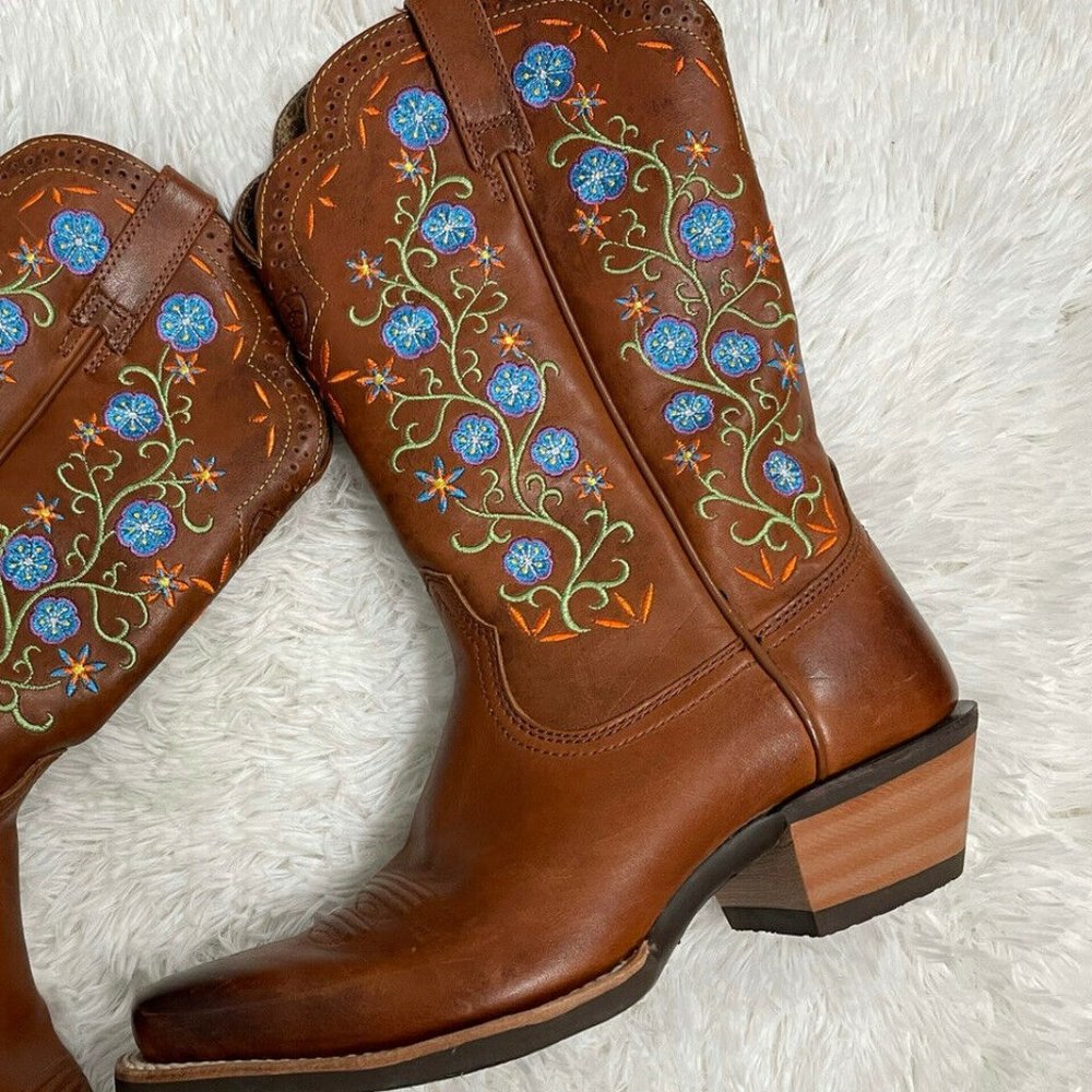 Ariat Uptown Cowboy Boots Distressed Floral 7